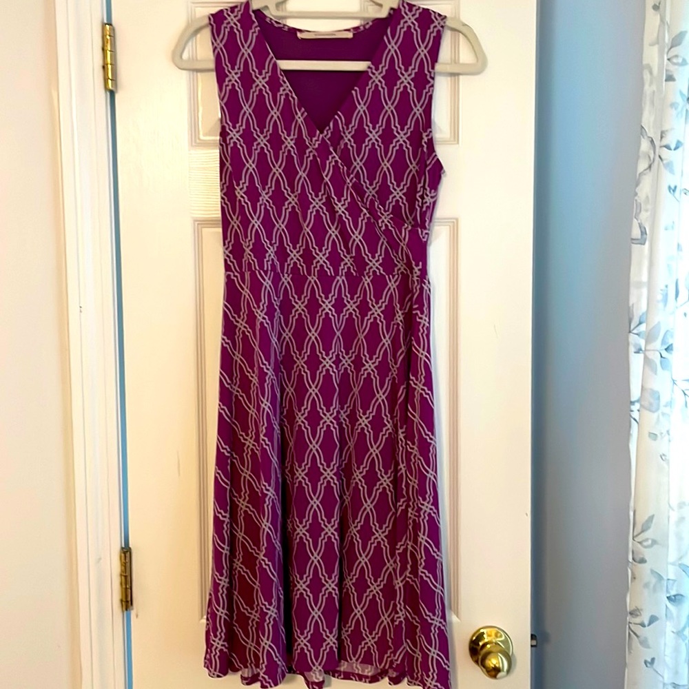 Fuchsia Faux Wrap dress Size M